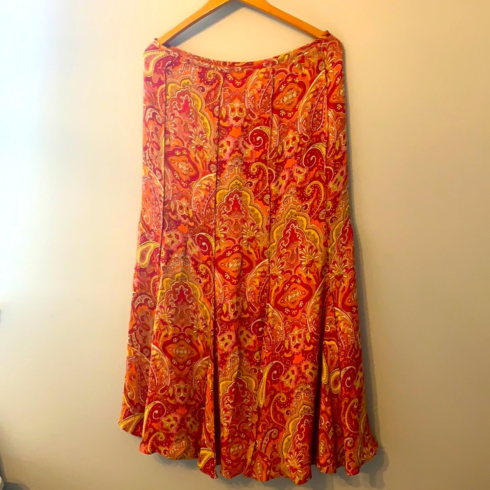 Talbots 100% silk paisley skirt, size 10